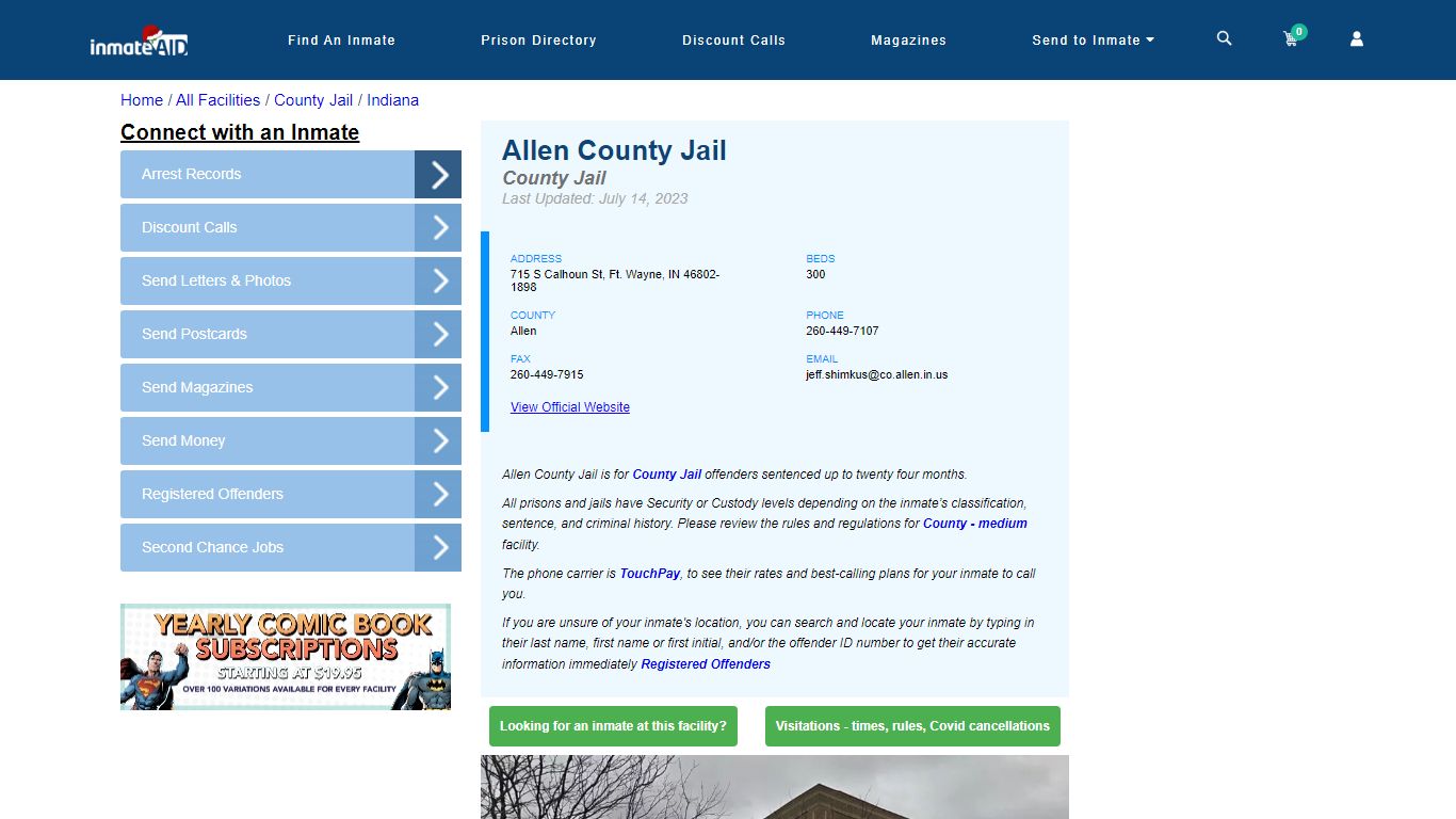 Allen County Jail - Inmate Locator - Ft. Wayne, IN