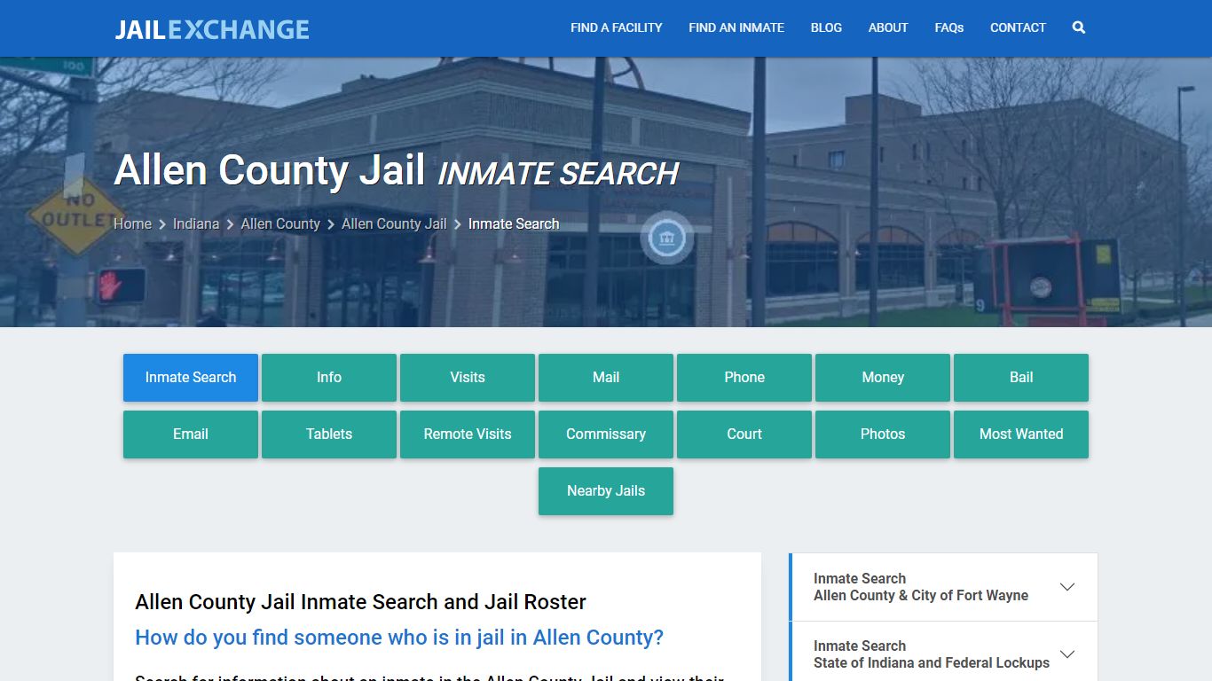 Inmate Search: Roster & Mugshots - Allen County Jail, IN - Jail Exchange